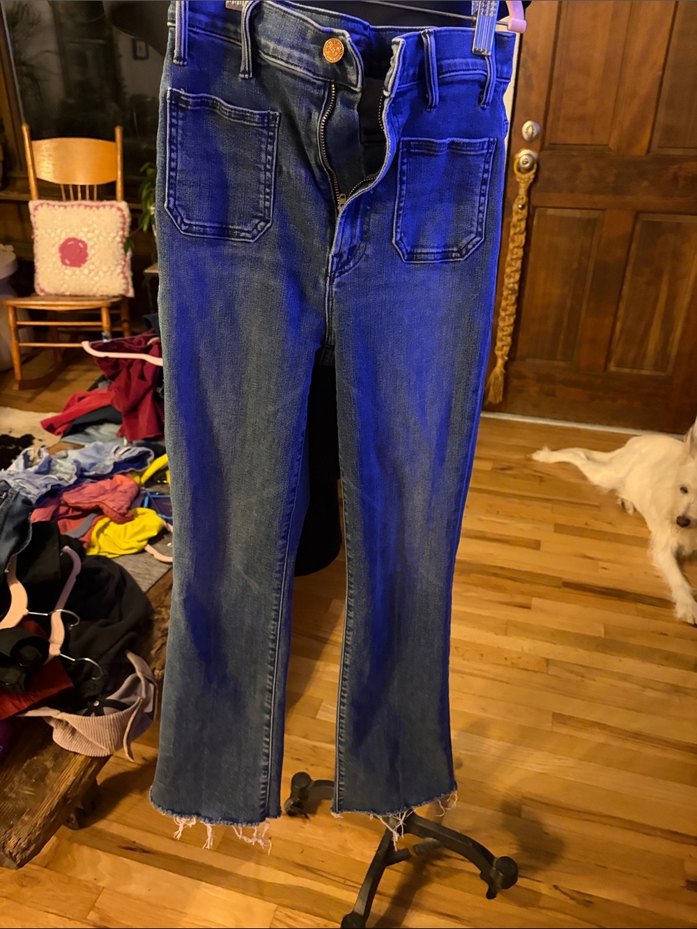 MOTHER Hustler Patch Women’s Bootcut Jeans in Indigo Blue